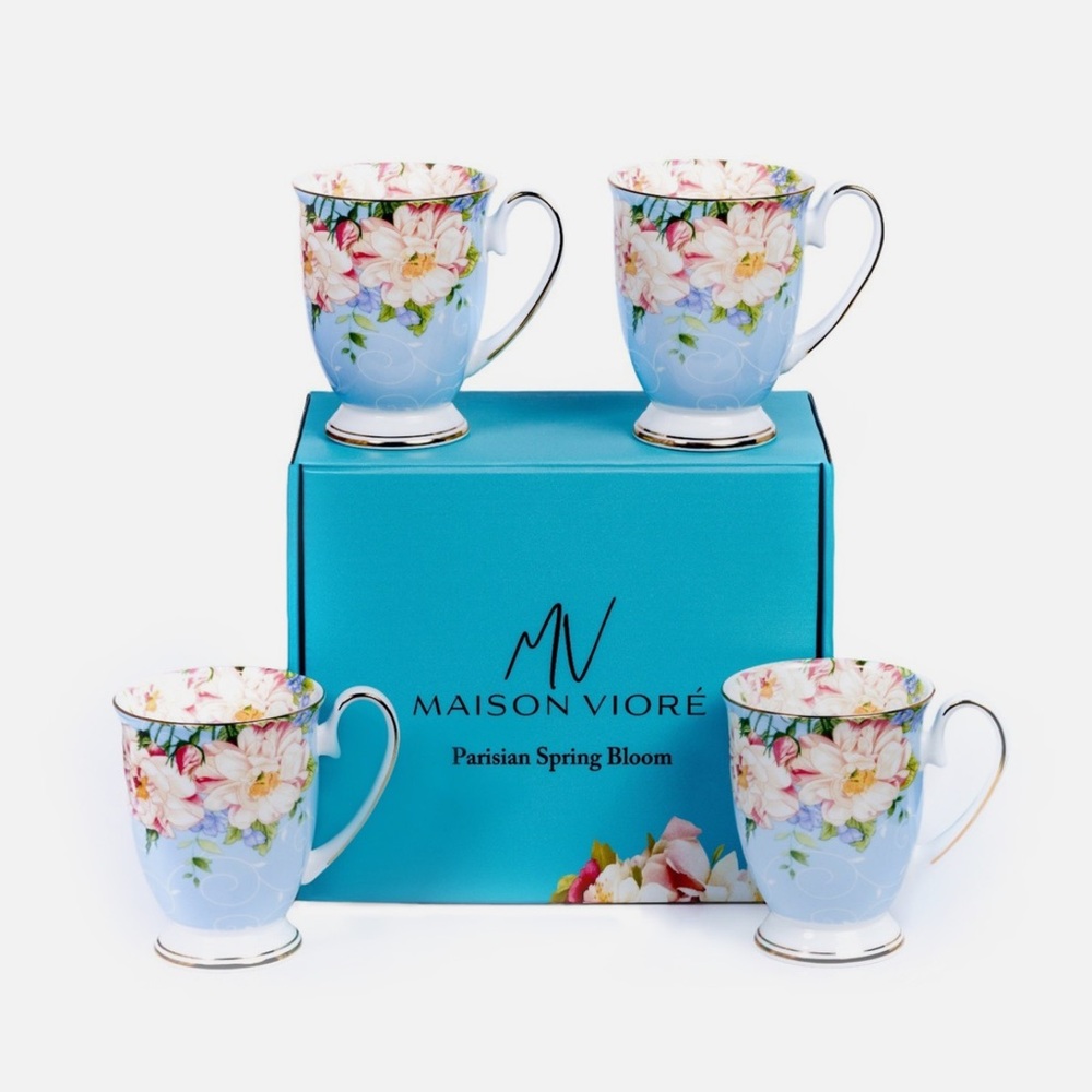 Maison Viore Parisian Spring Bloom Mugs set of 4